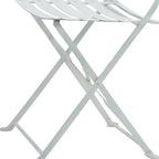 Set of Two White Aluminum Outdoor Folding Dining Chairs