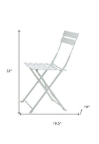 Set of Two White Aluminum Outdoor Folding Dining Chairs