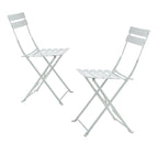 Set of Two White Aluminum Outdoor Folding Dining Chairs