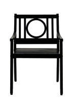 24" Black Steel Geo Back Outdoor Arm Chair