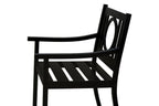 24" Black Steel Geo Back Outdoor Arm Chair
