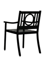 24" Black Steel Geo Back Outdoor Arm Chair