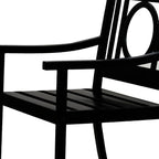 24" Black Steel Geo Back Outdoor Arm Chair