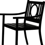 24" Black Steel Geo Back Outdoor Arm Chair