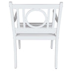 24" White Steel Geo Back Outdoor Arm Chair