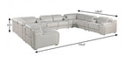 Black Italian Leather Power Reclining U Shaped Twelve Piece Corner Sectional With Console