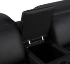 Dark Gray Italian Leather Power Reclining U Shaped Eight Piece Corner Sectional With Console