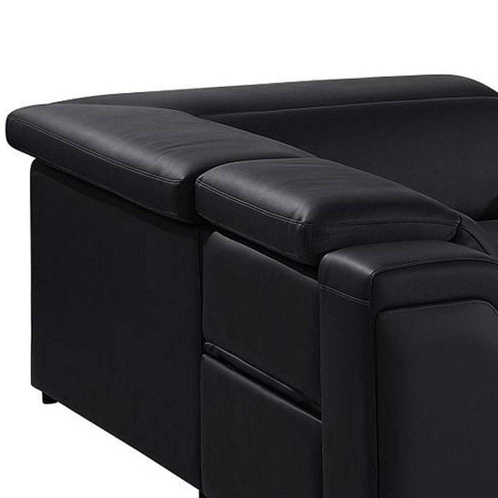 Light Gray Italian Leather Power Reclining U Shaped Eight Piece Corner Sectional With Console