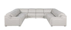 Dark Gray Italian Leather Power Reclining U Shaped Eight Piece Corner Sectional With Console
