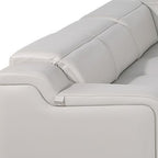 Dark Gray Italian Leather Power Reclining U Shaped Eight Piece Corner Sectional With Console