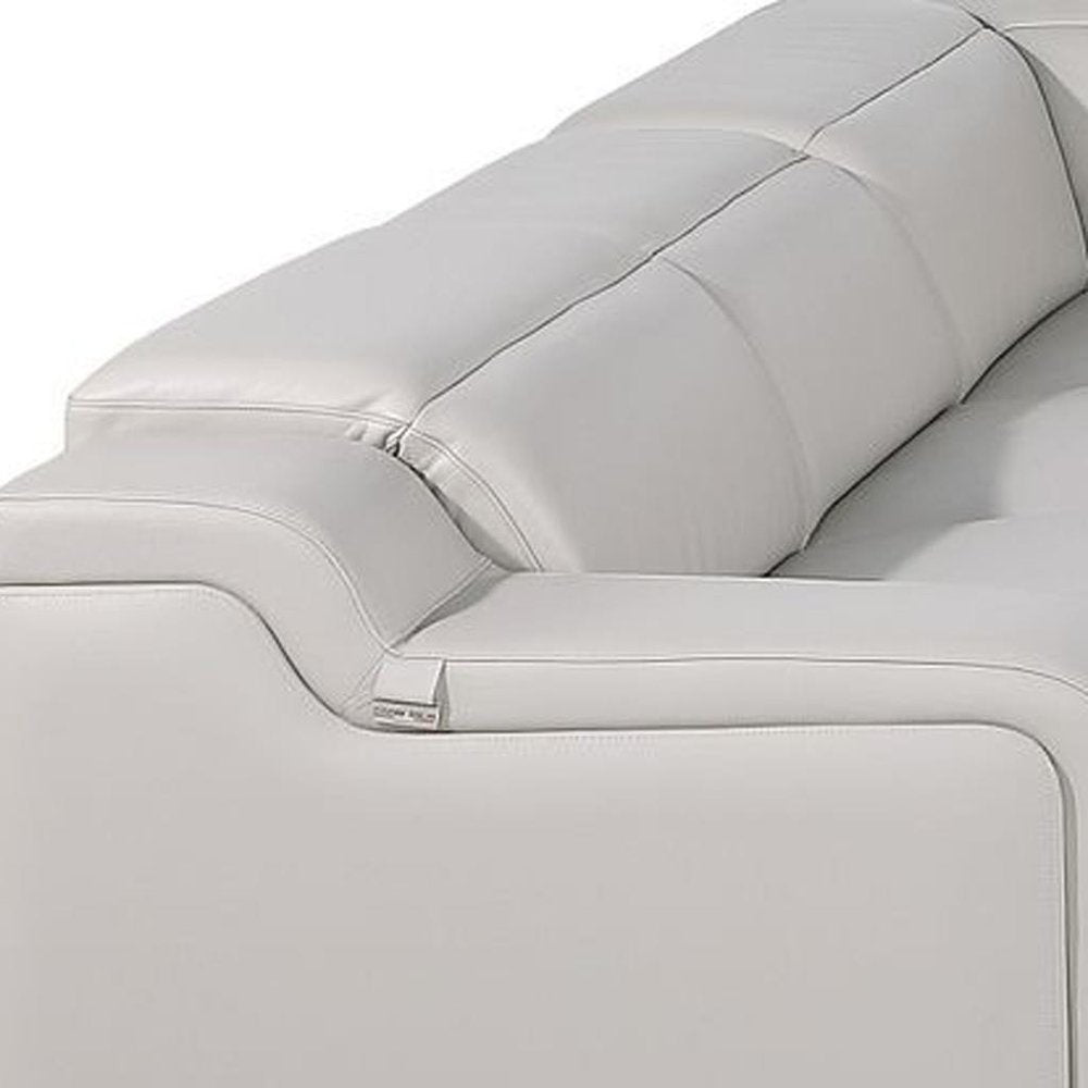 Dark Gray Italian Leather Power Reclining U Shaped Eight Piece Corner Sectional With Console