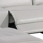 Dark Gray Italian Leather Power Reclining U Shaped Ten Piece Corner Sectional With Console