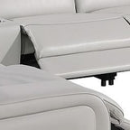 Dark Gray Italian Leather Power Reclining U Shaped Ten Piece Corner Sectional With Console