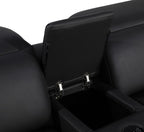 Dark Gray Italian Leather Power Reclining U Shaped Ten Piece Corner Sectional With Console