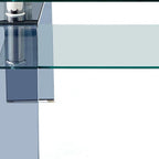 39" Clear and Black Glass Coffee Table With Shelf