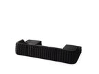 Black Velvet U Shaped Sofa and Chaise Sectional With Toss Pillows