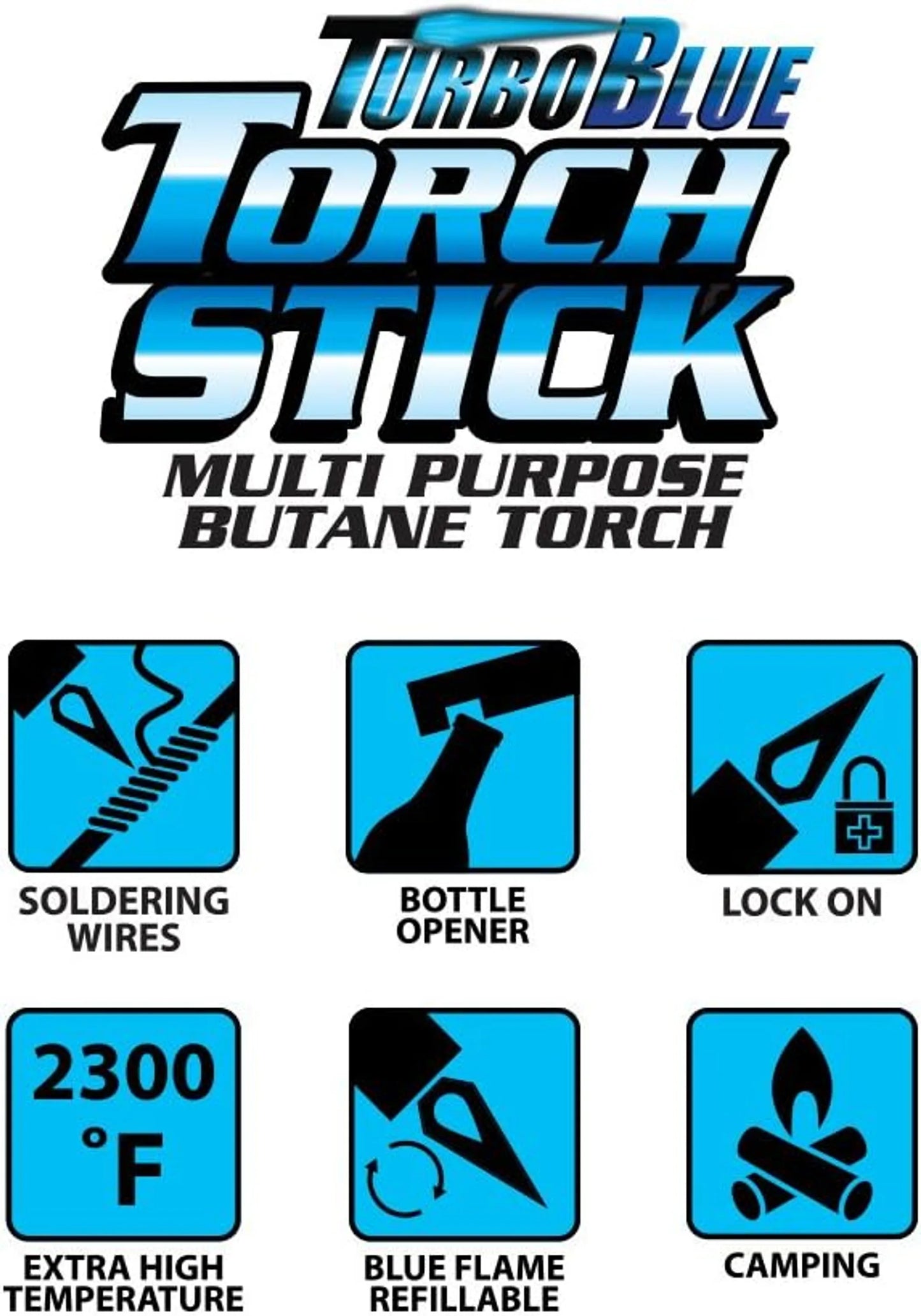 Torch Blue Torch Stick Multi Purpose Refillable Butane Lighter