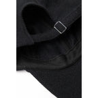 Black American Wool Herringbone 6-Panel Cap