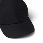 Black American Wool Herringbone 6-Panel Cap