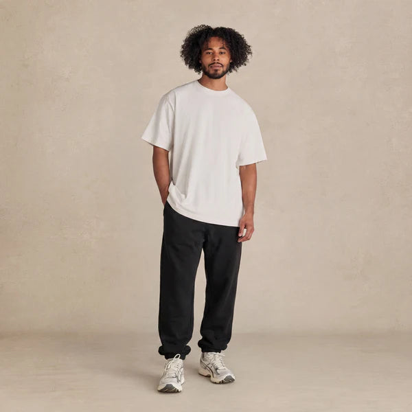 Black Organic Heavyweight Brushed Cuffed Pant