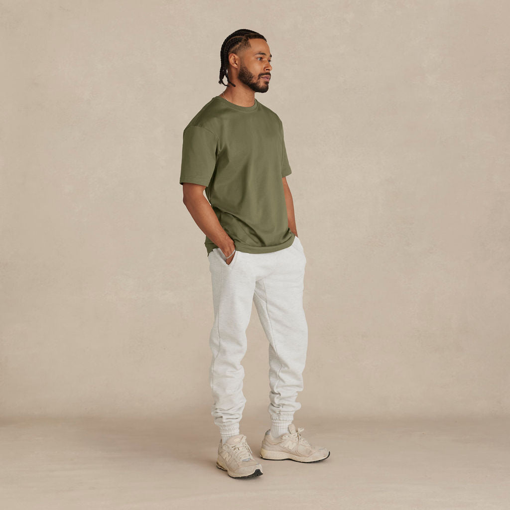 Ash Heather Organic Heavyweight Brushed Pant
