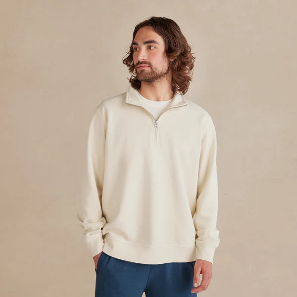 Parchment Ultra Heavyweight Organic French Terry Quarter Zip - Unisex