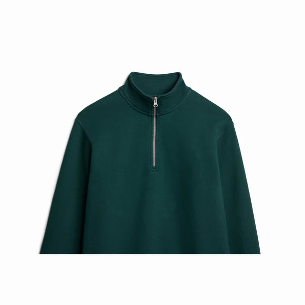 Pine Ultra Heavyweight Organic French Terry Quarter Zip - Unisex