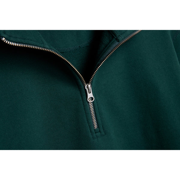 Pine Ultra Heavyweight Organic French Terry Quarter Zip - Unisex