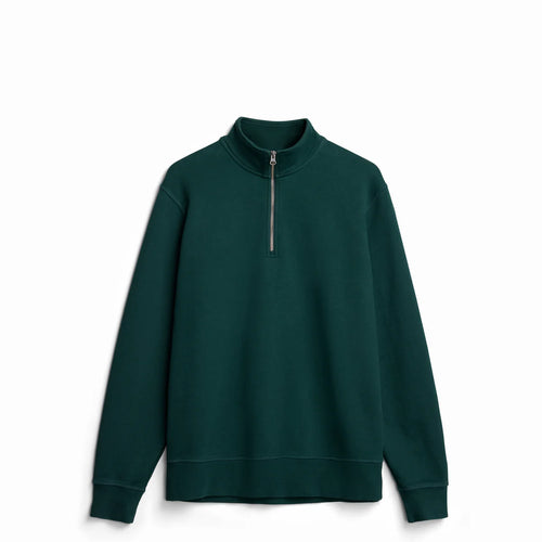Black Ultra Heavyweight Organic French Terry Quarter Zip - Unisex