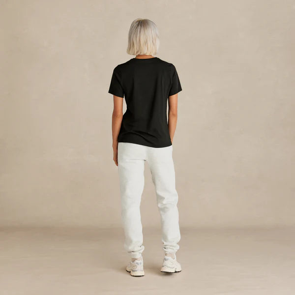 Women's Black Midweight Supima® Tee