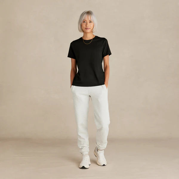 Women's Black Midweight Supima® Tee