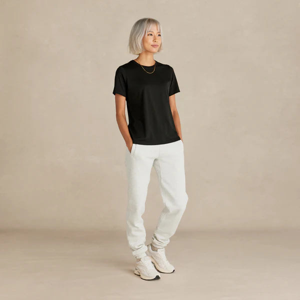 Women's Black Midweight Supima® Tee