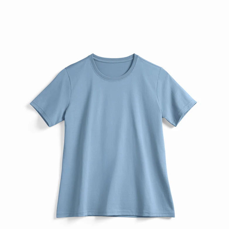 Women's Cloudy Blue Midweight Supima® Tee