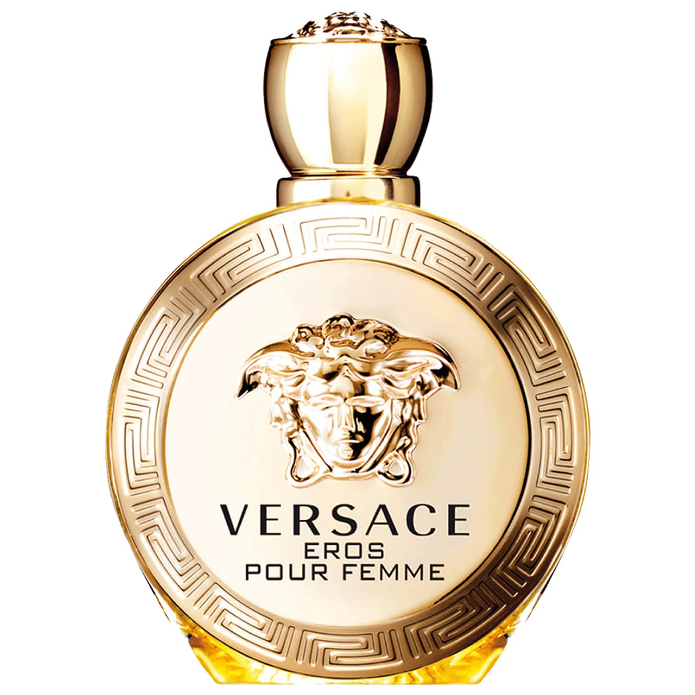 Versace Eros Pour Femme perfume bottle on a white background
