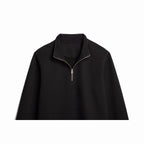 Black Ultra Heavyweight Organic French Terry Quarter Zip - Unisex