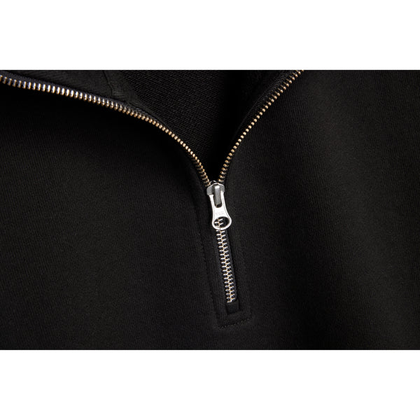 Black Ultra Heavyweight Organic French Terry Quarter Zip - Unisex