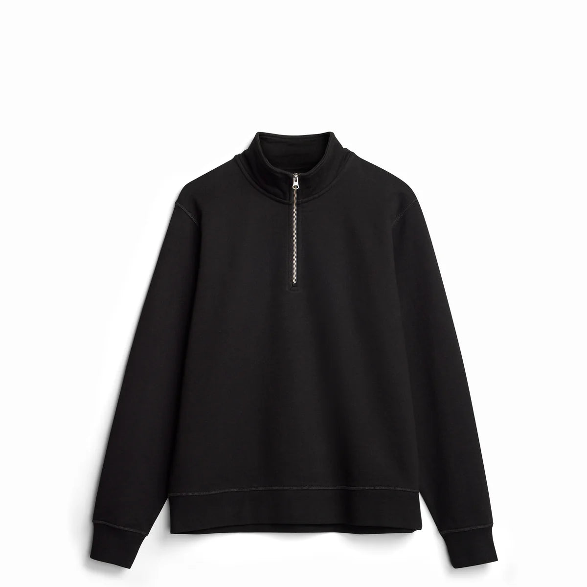 Black Ultra Heavyweight Organic French Terry Quarter Zip - Unisex