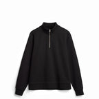 Black Ultra Heavyweight Organic French Terry Quarter Zip - Unisex