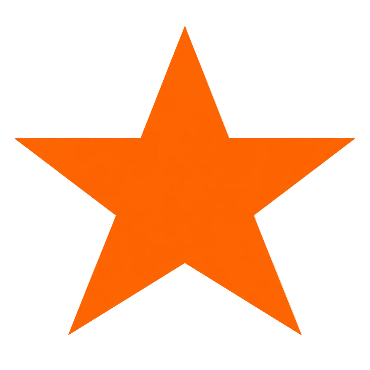 A solid orange five-pointed star centered on a plain white background.