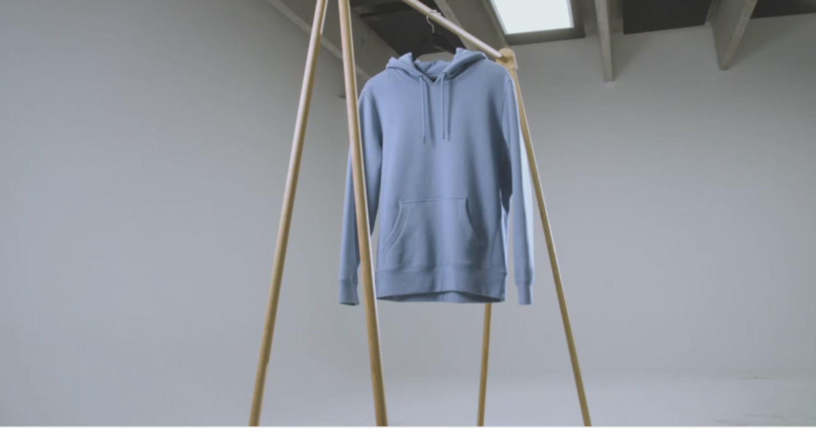 Cloudy Blue Organic Cotton Hooded Sweatshirt