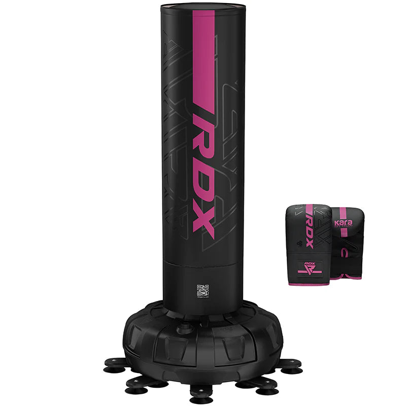 RDX F6 Kara Pink & Black 6FT Freestanding Punch Bag With Mitts