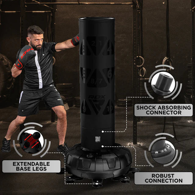 RDX KT Ronin 6ft Free Standing Target Punch Bags With Mitts Set